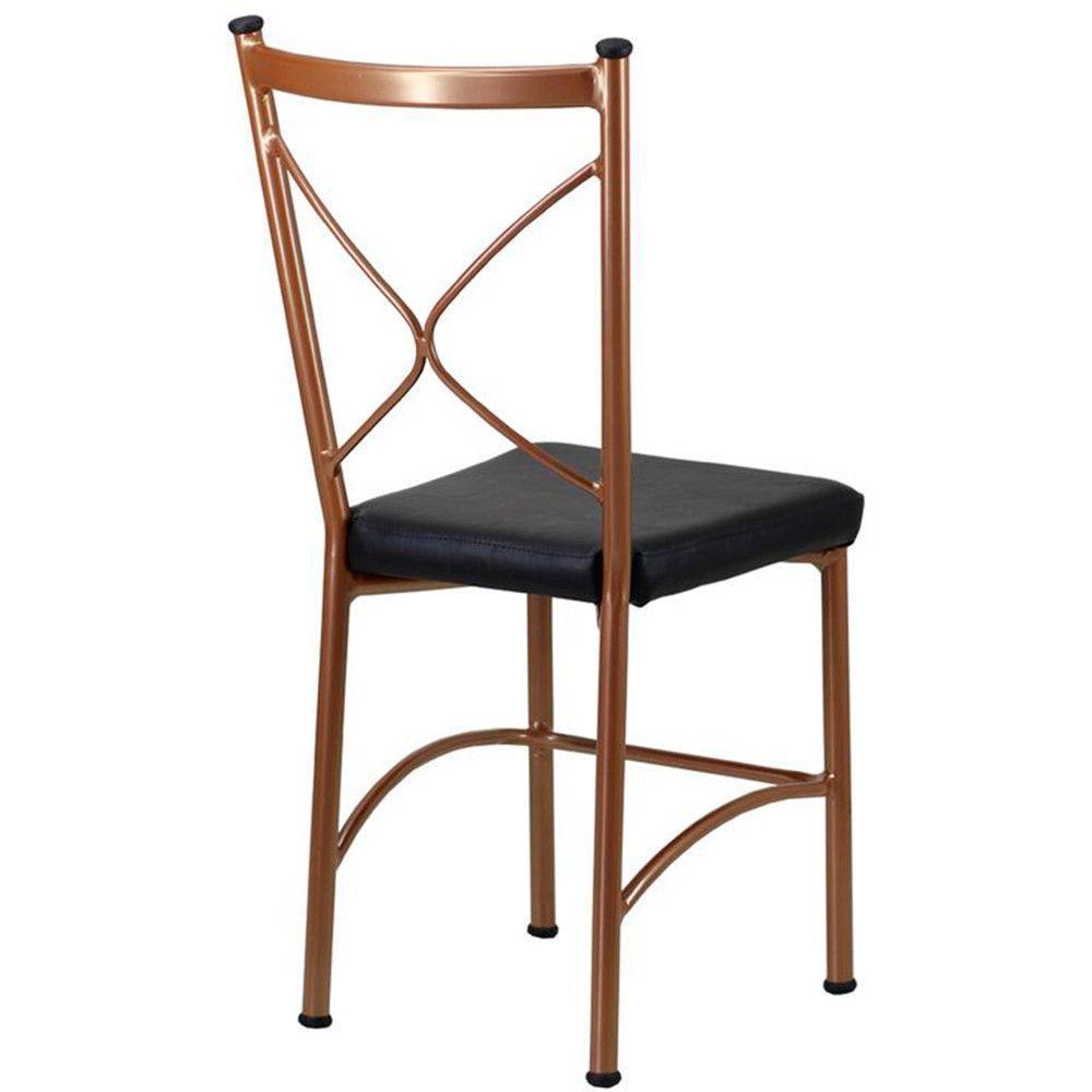 Cadeira Buffet Em Alumínio Para Cozinha, Restaurante, Bronze Com Preto - 2