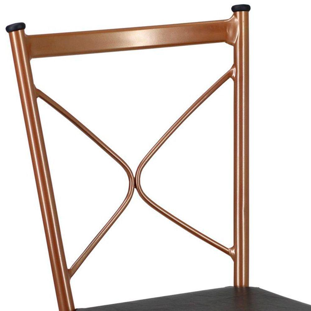 4 Cadeira Buffet Em Alumínio Para Cozinha, Restaurante, Bronze Com Preto - 2