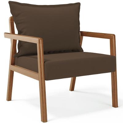 Poltrona Decorativa Para De Estar E Living Alícia B04 Suede Marrom