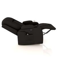 Poltrona Do Papai Reclinável Massagem E Aquecimento Balanço 2 Porta Copos Mark Pu Marrom G31 - 3