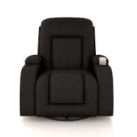 Poltrona Do Papai Reclinável Massagem E Aquecimento Balanço 2 Porta Copos Mark Pu Marrom G31