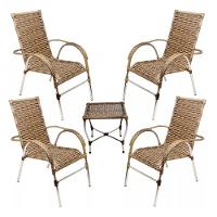 Kit 4 Cadeiras Vênus E Mesa De Centro Garden  Capuccino - 1