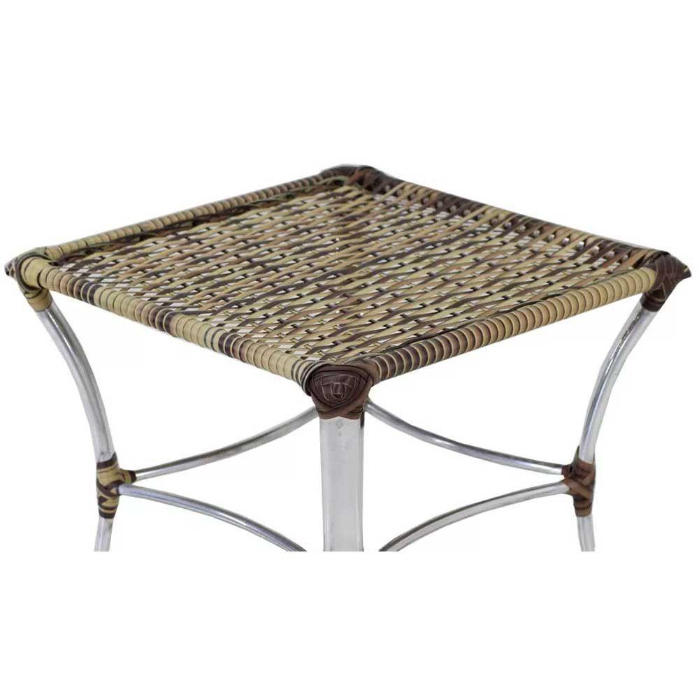 Jogo 4 Cadeiras Emily E Mesa Garden Em Alumínio Trama Capuccino - 7