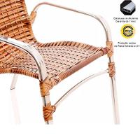 Jogo 4 Cadeiras Emily E Mesa Garden Em Alumínio Trama Capuccino - 2