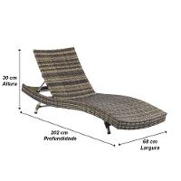 Kit 2 Espreguiçadeiras Bona E Mesa Grécia  Capuccino - 6