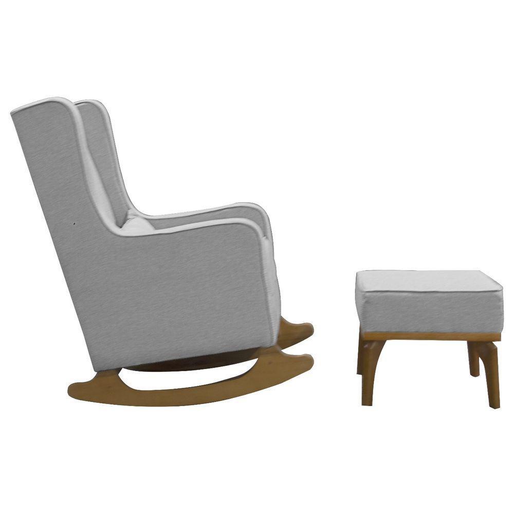 Sofá Poltrona De Amamentação E Balanço Retro áquila C- Puff Cinza - 3