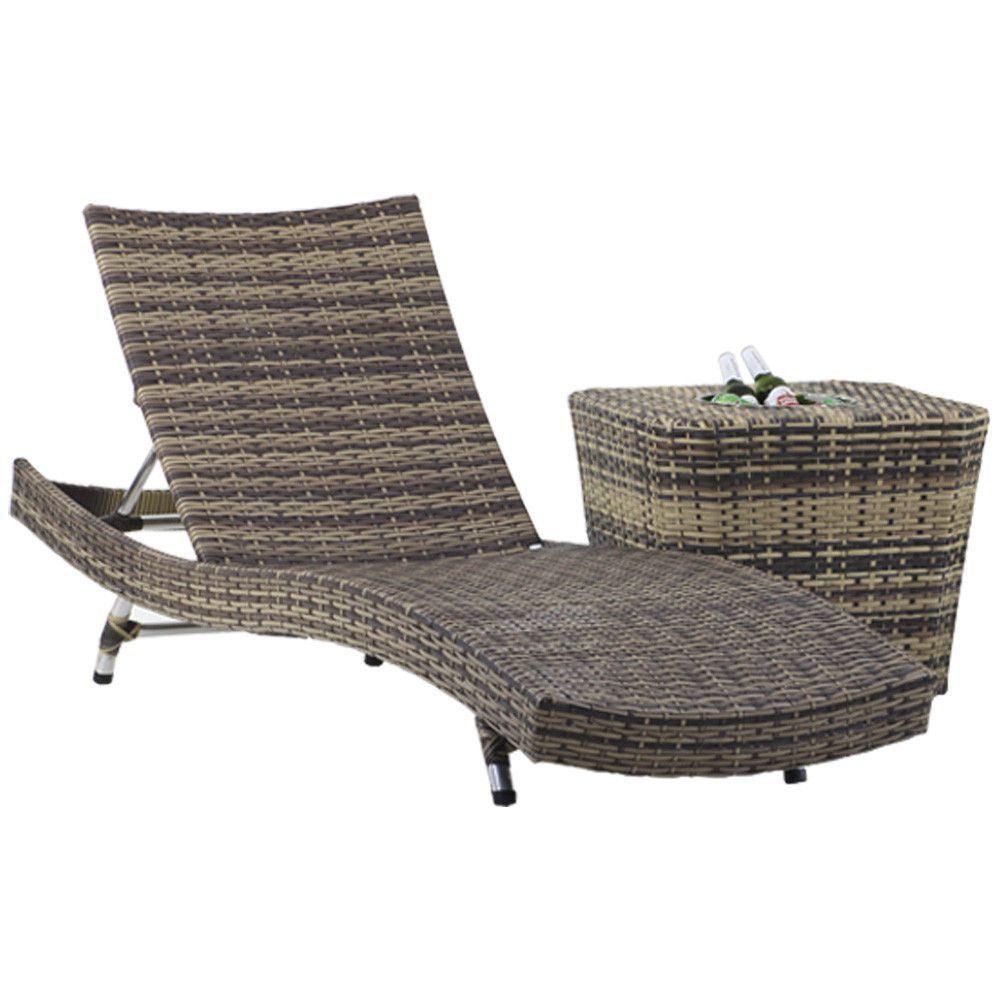 1 Espreguiçadeira Bona E Mesa Grécia Em Alumínio Capuccino - 1