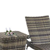 1 Espreguiçadeira Bona E Mesa Grécia Em Alumínio Capuccino - 3