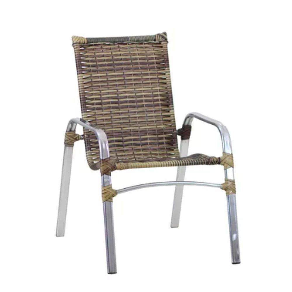 2 Cadeiras Emily Em Aluminio E Mesa De Centro  Capuccino - 5