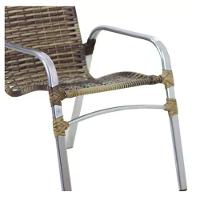 2 Cadeiras Emily Em Aluminio E Mesa De Centro  Capuccino - 3