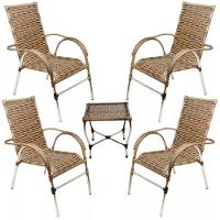 Kit 4 Cadeiras Vênus E Mesa De Centro Garden  Capuccino - 1