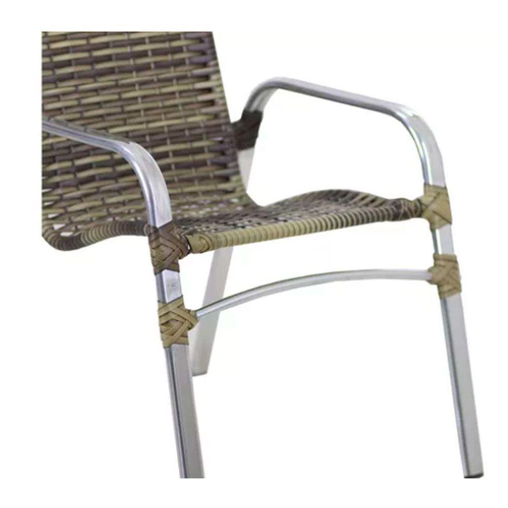 Kit 4 Cadeiras Emily Em Alumínio E Fibra  Capuccino - 2