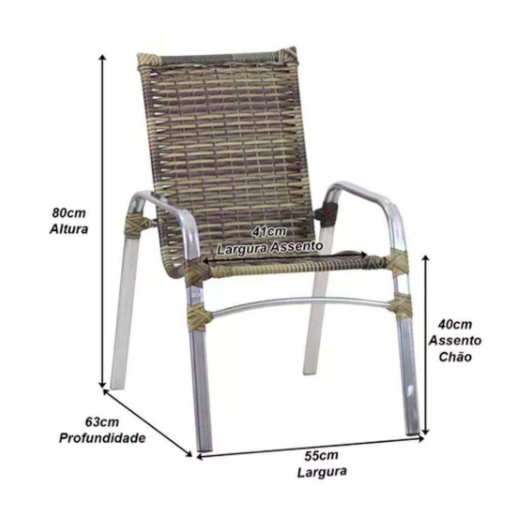 Kit 4 Cadeiras Emily Em Alumínio E Fibra  Capuccino - 5