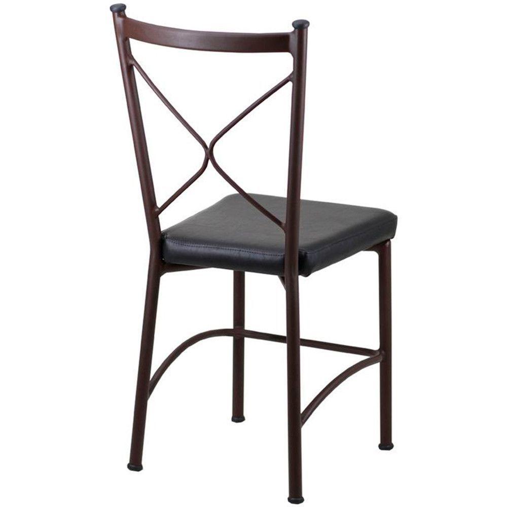 4 Cadeira Buffet Em Alumínio Para Cozinha, Restaurante, Marrom Com Preto - 2