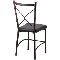 4 Cadeira Buffet Em Alumínio Para Cozinha, Restaurante, Marrom Com Preto - 2