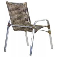 Jogo De 4 Cadeiras Emily Em Alumínio E Mesa De Centro Trama Capuccino - 3