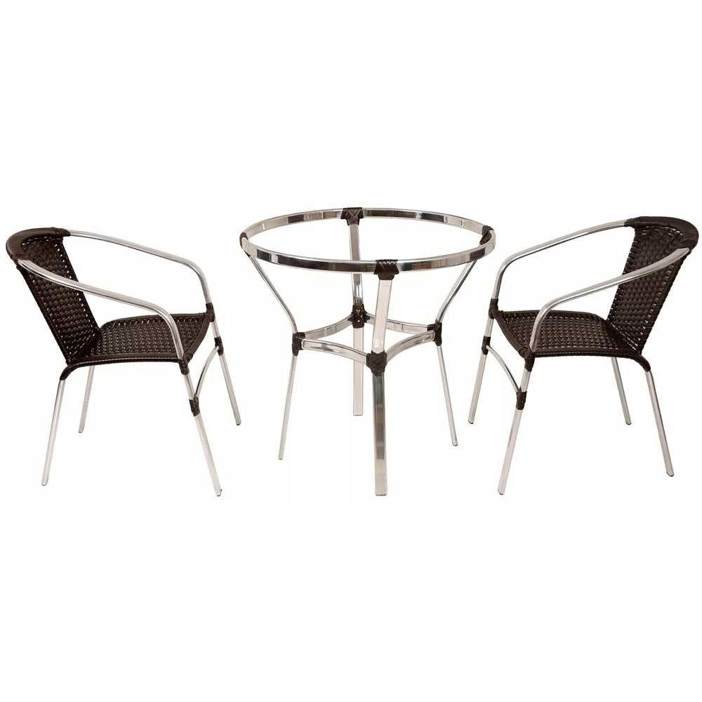 Mesa Ascoli Em Alumínio Para Varanda, Edícula Trama Capuccino - 3