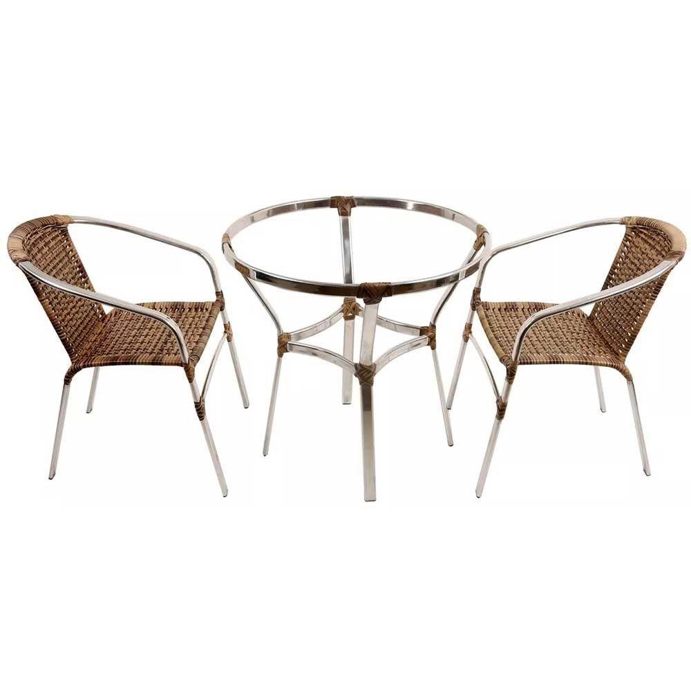 Mesa Ascoli Em Alumínio Para Varanda, Edícula Trama Capuccino - 5