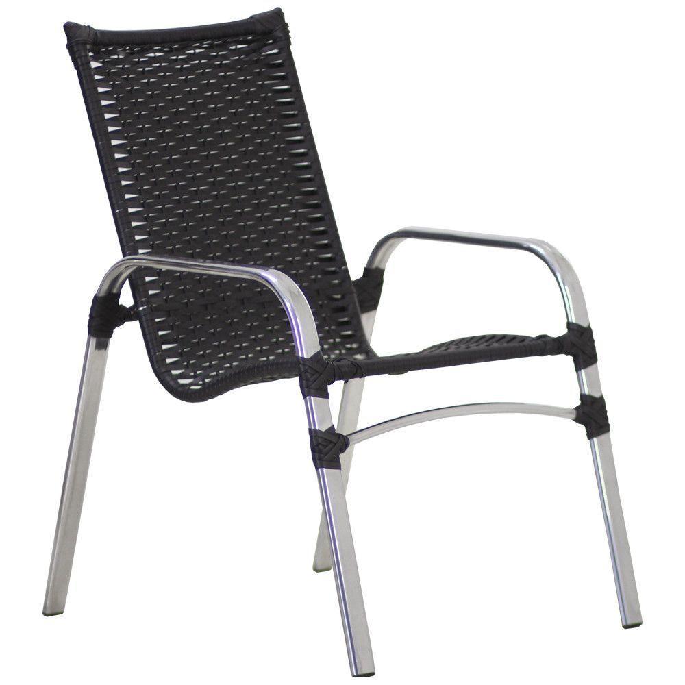 4 Cadeiras + 2 Mesa + 2 Espreguiçadeiras + 1 Chaise Trama Preto - 3