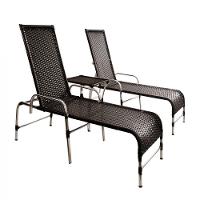 4 Cadeiras + 2 Mesa + 2 Espreguiçadeiras + 1 Chaise Trama Preto