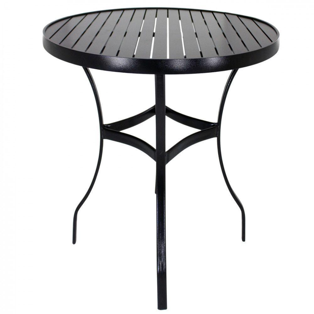 Mesa Com Tampo Ripado De 120 Cm Em Alumínio  Preto - 3