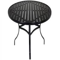 Mesa Com Tampo Ripado De 120 Cm Em Alumínio  Preto - 1