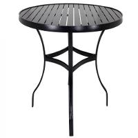 Mesa Com Tampo Ripado De 120 Cm Em Alumínio  Preto - 3