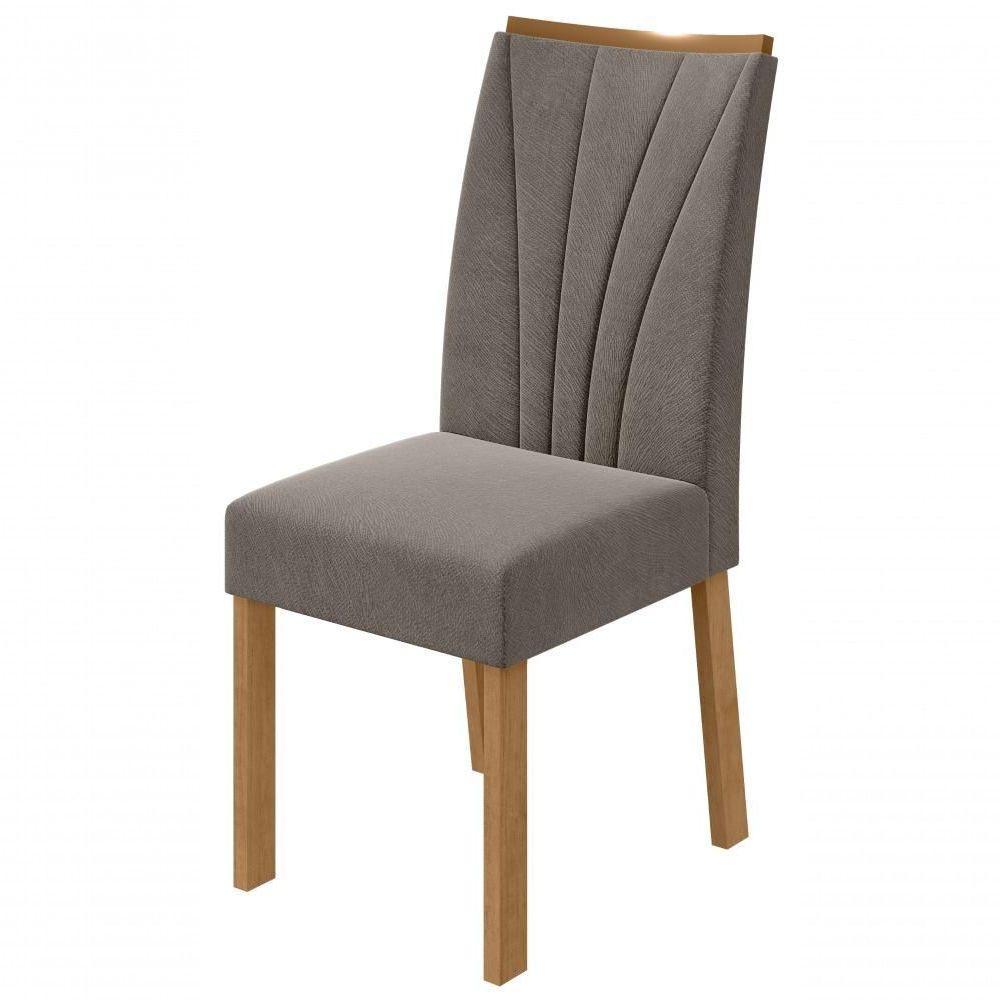 Mesa De Jantar 1,70 Apogeu Com Vidro e 6 Cadeiras Tecido Suede Animale Bege Amêndoa Clean/off White - 3