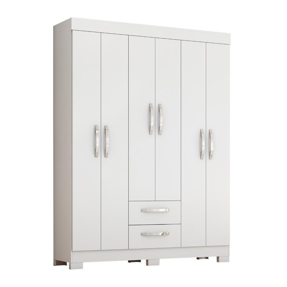 Guarda-roupa Com 6 Portas E 2 Gavetas Branco-rosa Nt6015 Notável Móveis Branco-rosa - 1