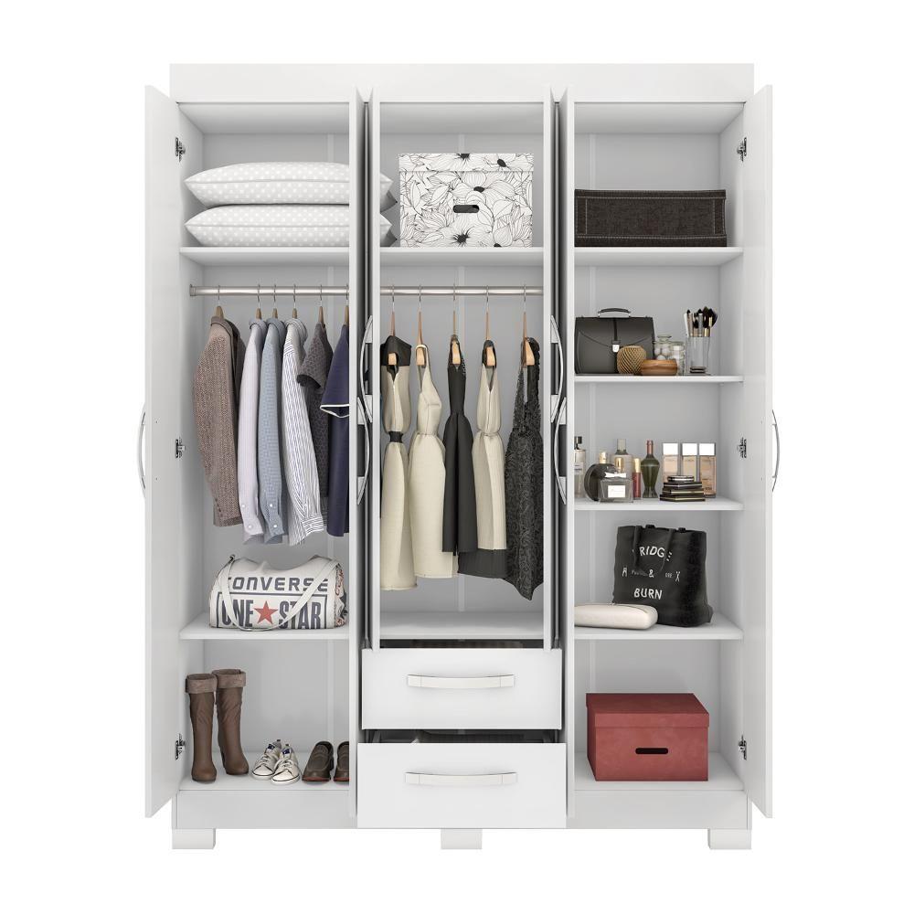Guarda-roupa Com 6 Portas E 2 Gavetas Branco-rosa Nt6015 Notável Móveis Branco-rosa - 2