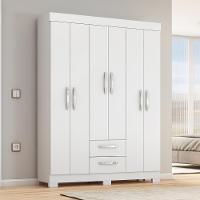 Guarda-roupa Com 6 Portas E 2 Gavetas Branco-rosa Nt6015 Notável Móveis Branco-rosa