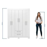 Guarda-roupa Com 6 Portas E 2 Gavetas Branco-rosa Nt6015 Notável Móveis Branco-rosa - 5