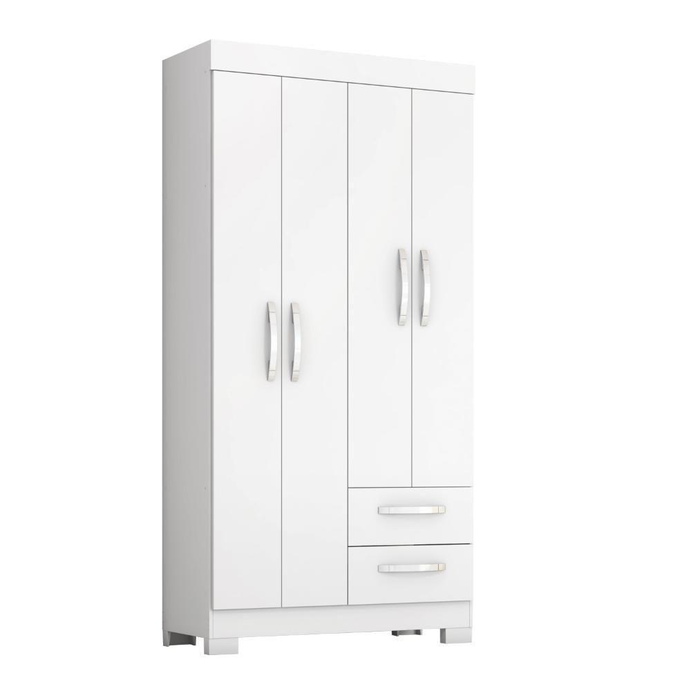 Guarda-roupa Com 4 Portas E 2 Gavetas Nt6010 Branco-rosa Notável Móveis Branco-rosa - 1