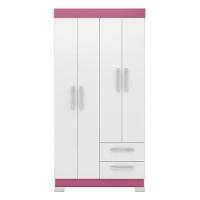Guarda-roupa Com 4 Portas E 2 Gavetas Nt6010 Branco-rosa Notável Móveis Branco-rosa - 6