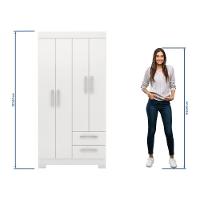 Guarda-roupa Com 4 Portas E 2 Gavetas Nt6010 Branco-rosa Notável Móveis Branco-rosa - 7