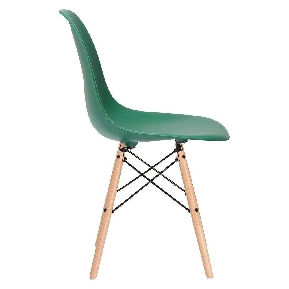 Mesa Redonda Eames 100 Cm Branco + 5 Cadeiras Eiffel Dsw Verde Escuro - 4