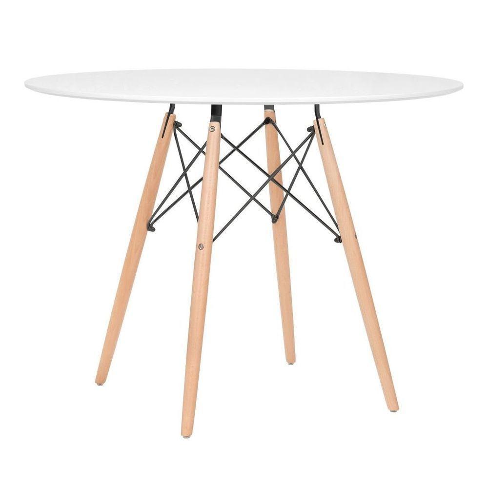 Mesa Redonda Eames 100 Cm Branco + 5 Cadeiras Eiffel Dsw Verde Escuro - 7