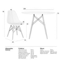 Mesa Redonda Eames 100 Cm Branco + 5 Cadeiras Eiffel Dsw Verde Escuro - 2