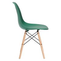 Mesa Redonda Eames 100 Cm Branco + 5 Cadeiras Eiffel Dsw Verde Escuro