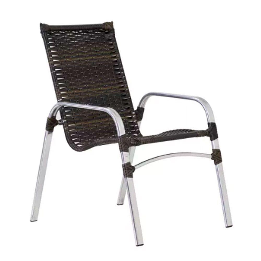 Jogo 4 Cadeiras Emily E Mesa Garden Em Alumínio Trama Pedra Ferro - 3