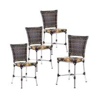 Kit 4 Cadeiras Angra Em Aluminio Com Almofada  Pedra Ferro - 1