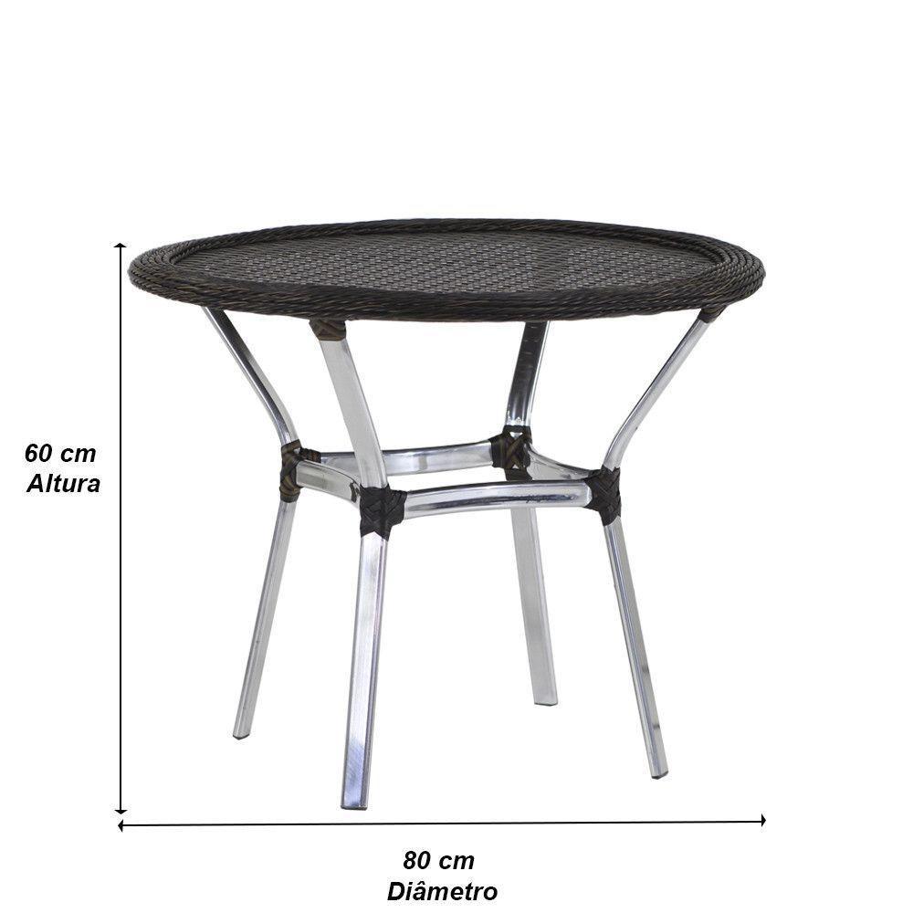Mesa Emily Com Tampo Tramado Em Alumínio  Pedra Ferro - 4