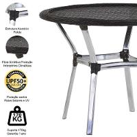 Mesa Emily Com Tampo Tramado Em Alumínio  Pedra Ferro - 3