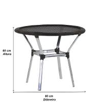 Mesa Emily Com Tampo Tramado Em Alumínio  Pedra Ferro - 4