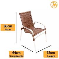 Jogo 4 Cadeiras Emily E Mesa Garden Em Alumínio Trama Pedra Ferro - 2