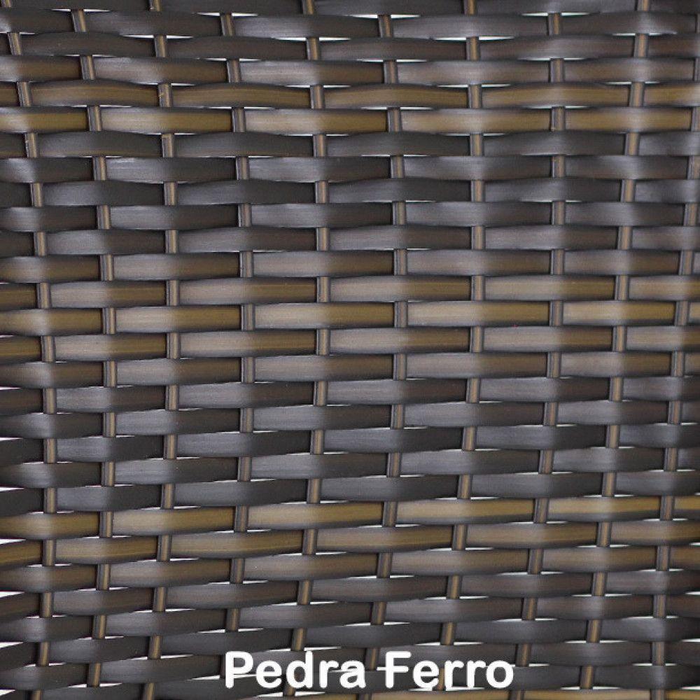 2 Cadeiras De Balanço Em Alumínio + 1 Mesa De Centro Trama Pedra Ferro - 2