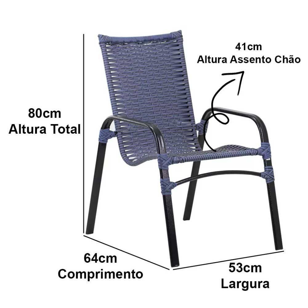 4 Cadeiras Emily E Mesa Roma Com Tampo Ripado Pedra Ferro - 7