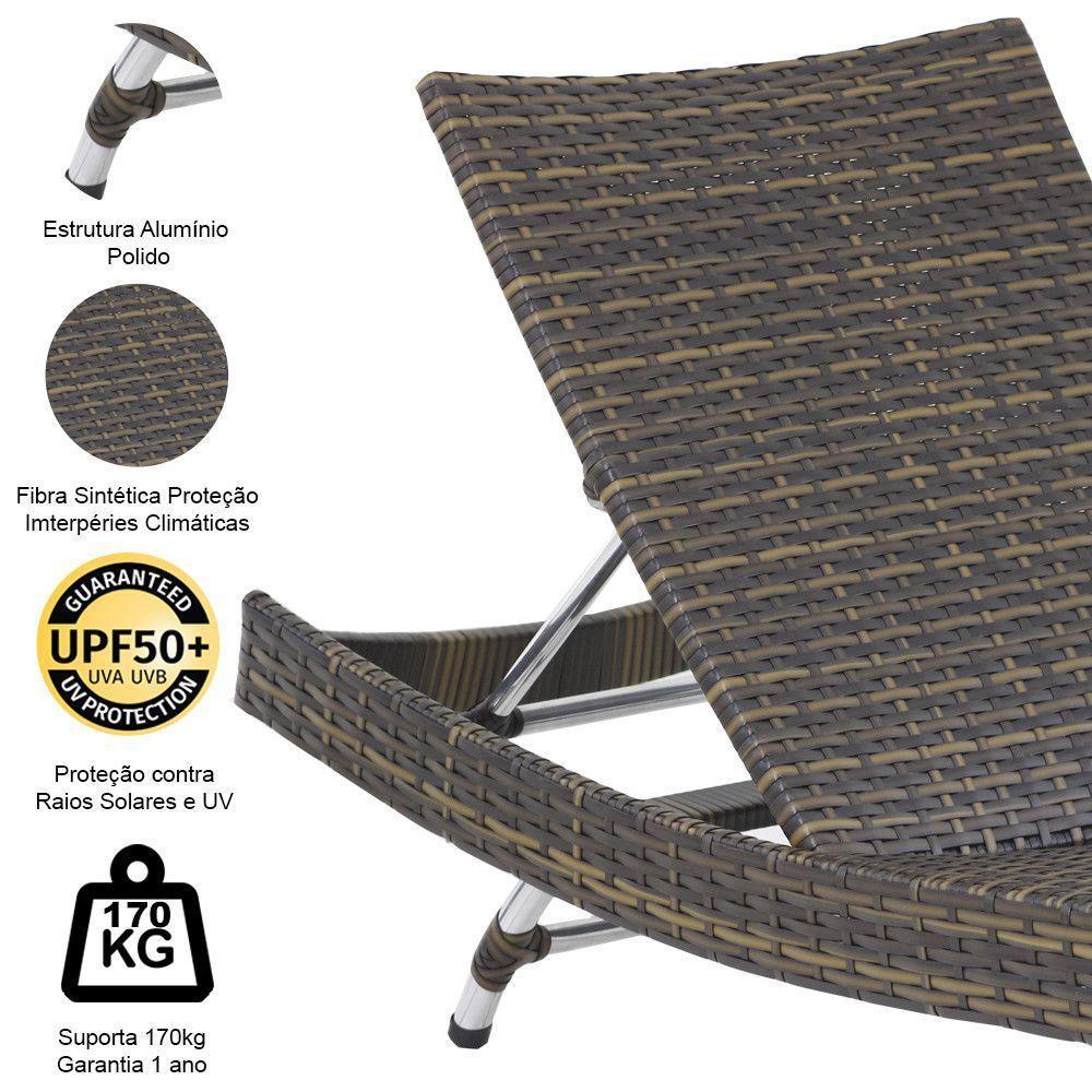 Kit 2 Espreguiçadeiras Bona E Mesa Grécia  Pedra Ferro - 3