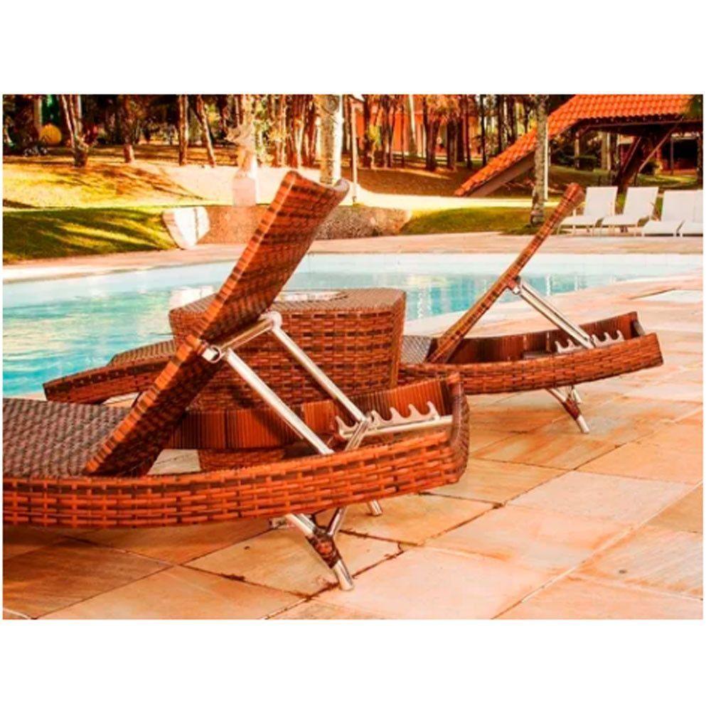 Kit 2 Espreguiçadeiras Bona E Mesa Grécia  Pedra Ferro - 5