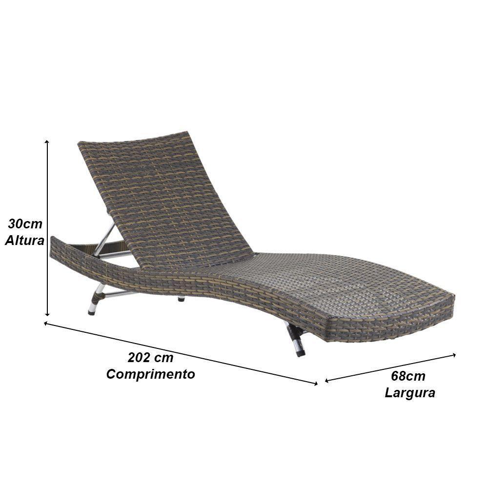 Kit 2 Espreguiçadeiras Bona E Mesa Grécia  Pedra Ferro - 6